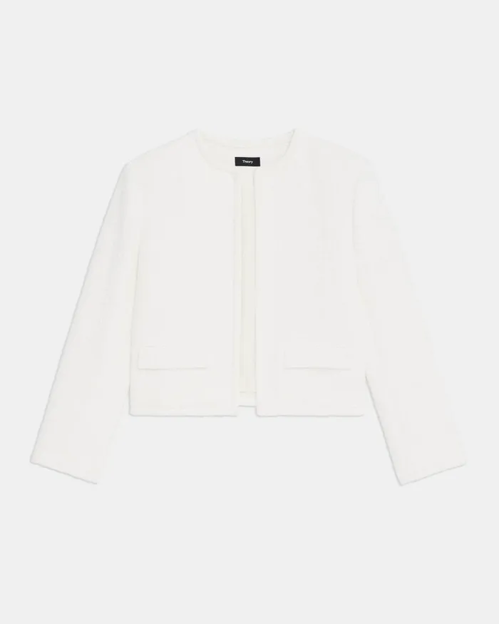 Women Blazers Jackets Theory Cropped Jacket In Cotton Tweed White