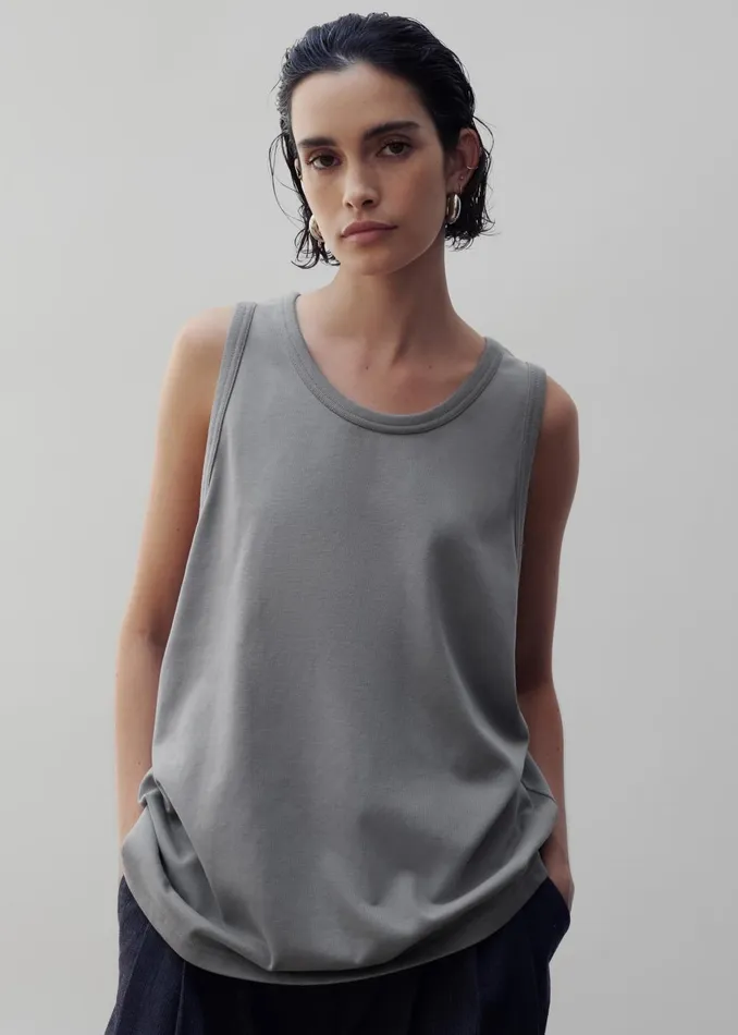 Women Briston Boxy Tank 8211 Grey The Frankie Shop Tops
