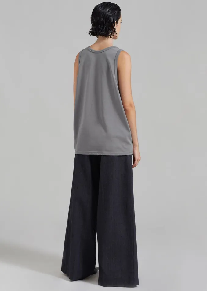 Women Briston Boxy Tank 8211 Grey The Frankie Shop Tops