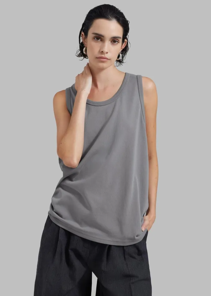 Women Briston Boxy Tank 8211 Grey The Frankie Shop Tops