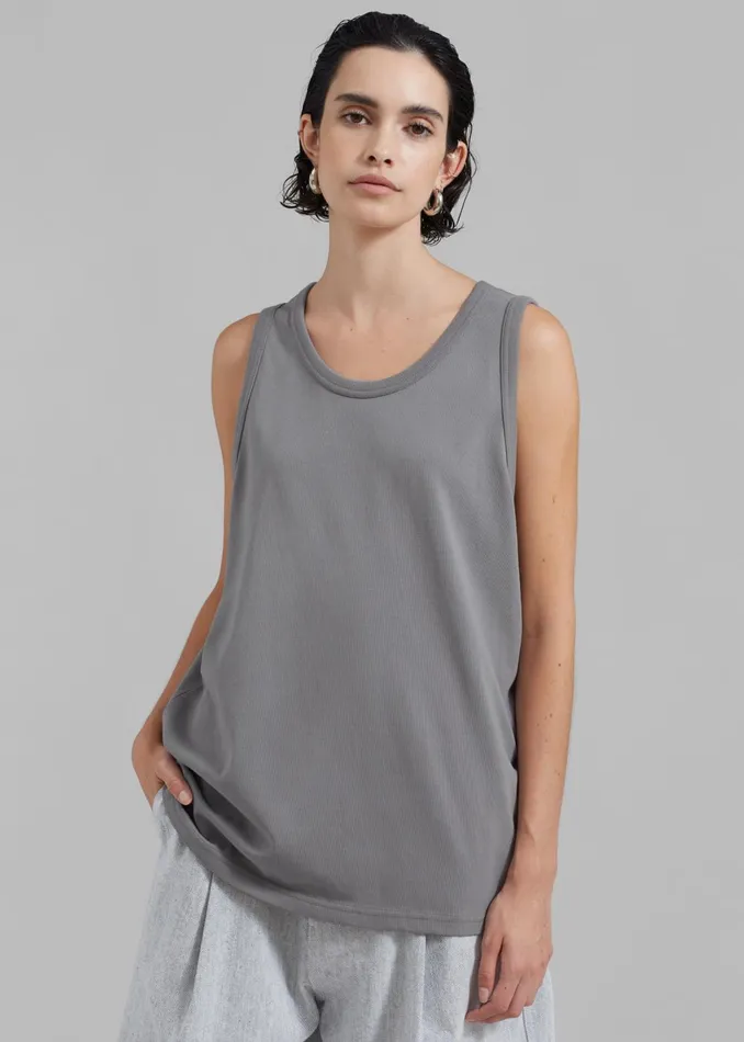 Women Briston Boxy Tank 8211 Grey The Frankie Shop Tops