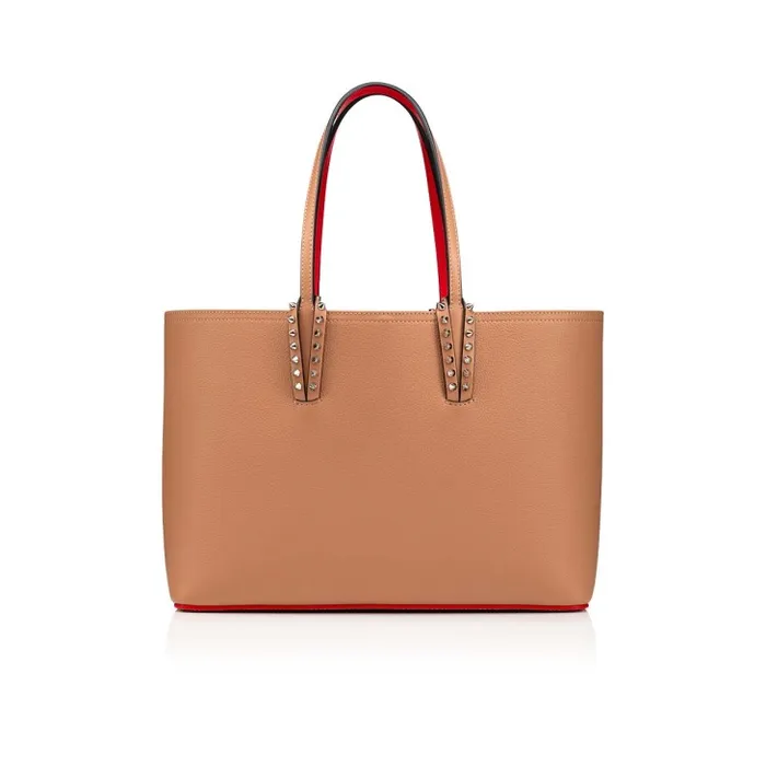 Women Cabata Small Tote Bag 8211 Calf Leather And Spikes 8211 Blush Christian Louboutin Totes Women Cabata Small Tote Bag 8211 Calf Leather And Spikes 8211 Blush Christian Louboutin Totes