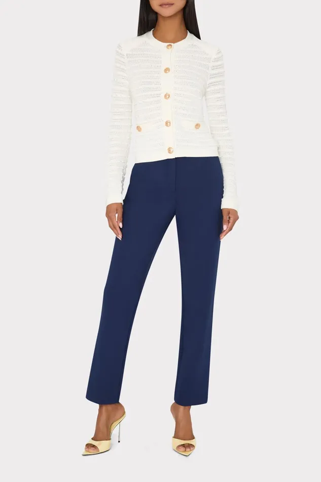Women Cardigans Milly Beaded Textured Cardigan Ecru
