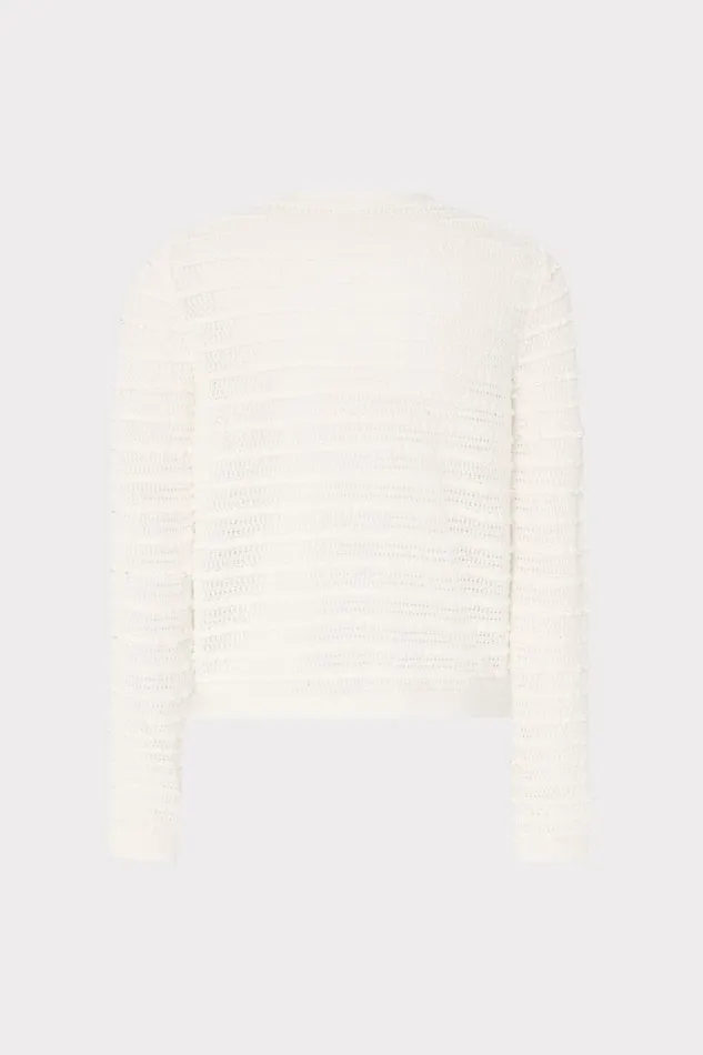 Women Cardigans Milly Beaded Textured Cardigan Ecru
