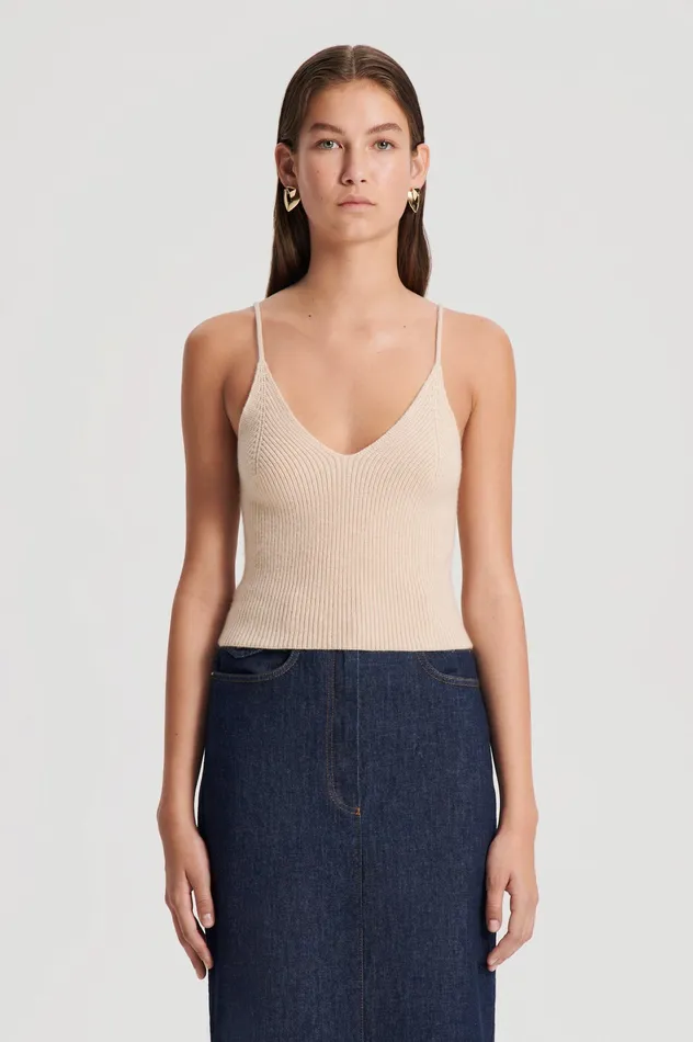 Women CASHMERE CAMISOLE OAT Tops Scanlan Theodore Women CASHMERE CAMISOLE OAT Tops Scanlan Theodore