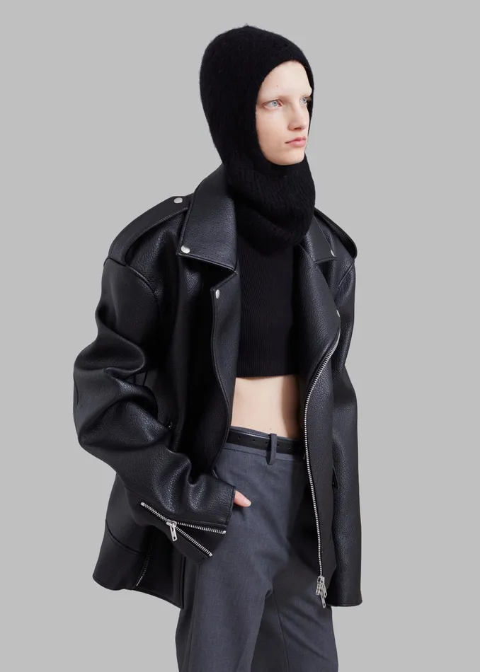 Women Chicago Oversized Biker Jacket 8211 Black The Frankie Shop Outerwear