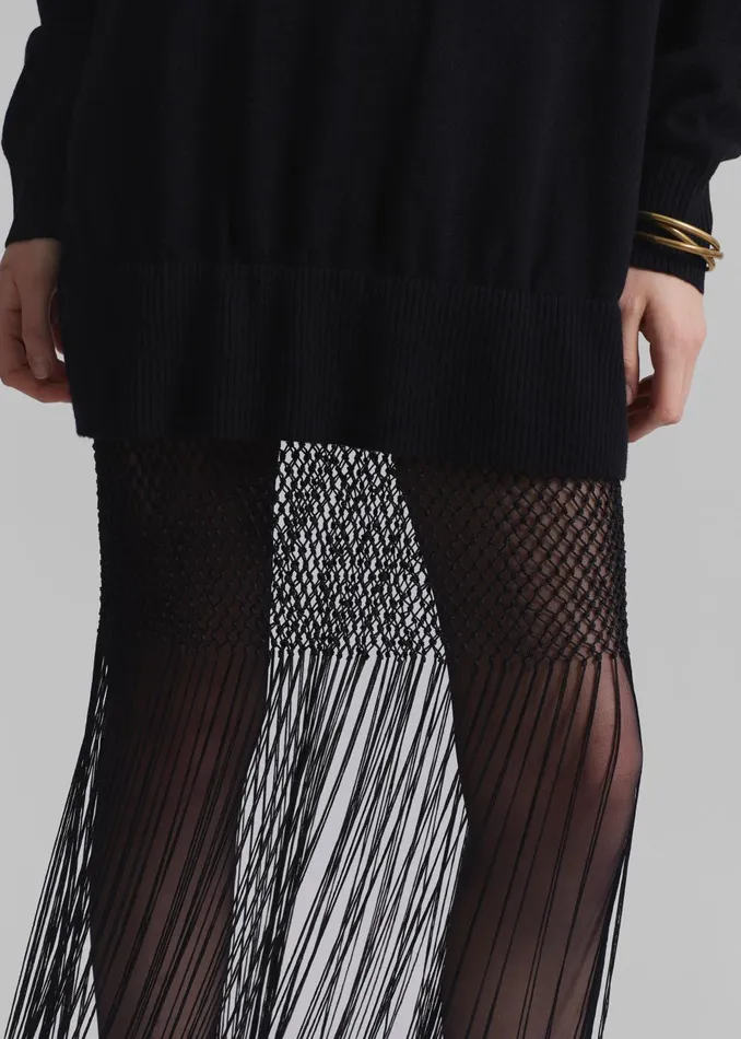 Women Christopher Esber Macrame Monument Dress 8211 Black The Frankie Shop Dresses