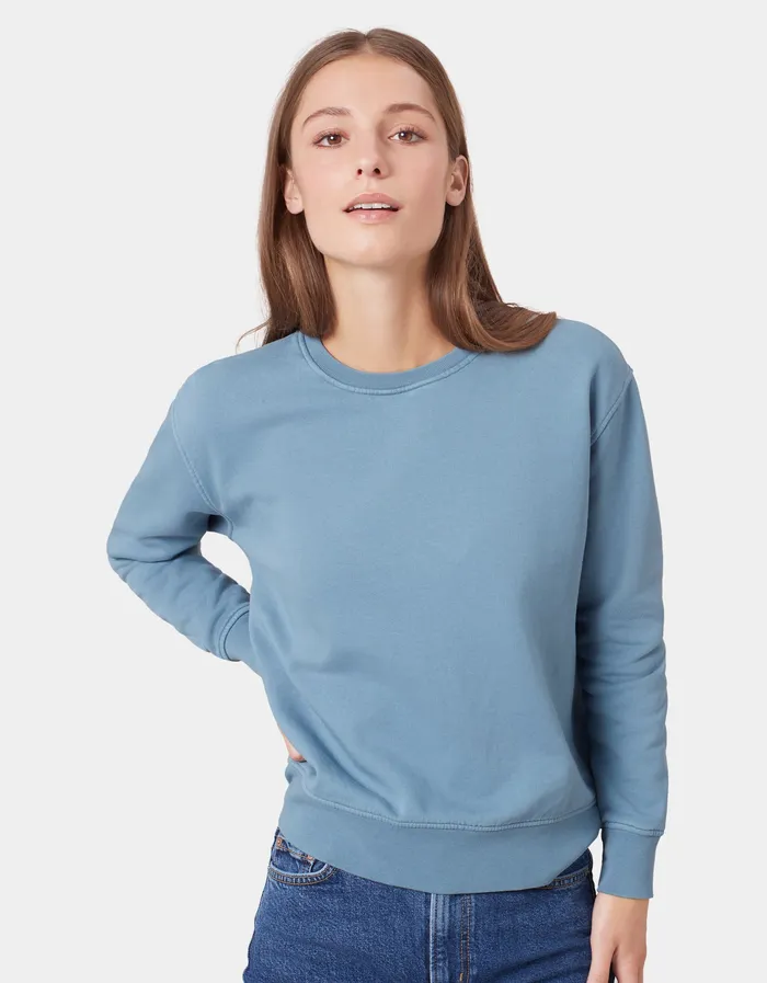 Women Classic Organic Crew 8211 Optical White Women Crewneck Sweatshirts Colorfulstandard