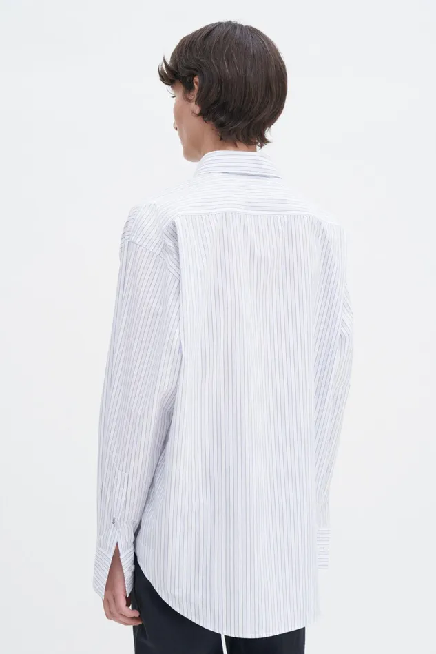Women Classic Stripe Shirt Ice Bluewhite Filippa K Shirts and Blouses