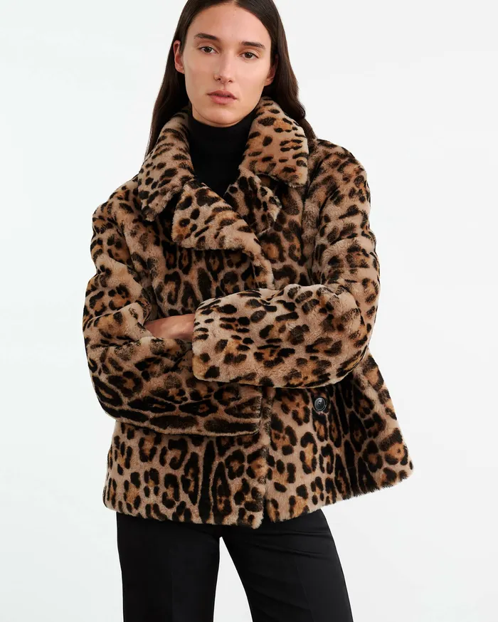 Women CLEOPHEE SHEARLING COAT Leopard Print Coats and Outerwear Nili Lotan
