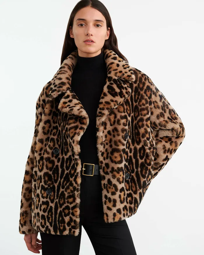 Women CLEOPHEE SHEARLING COAT Leopard Print Coats and Outerwear Nili Lotan