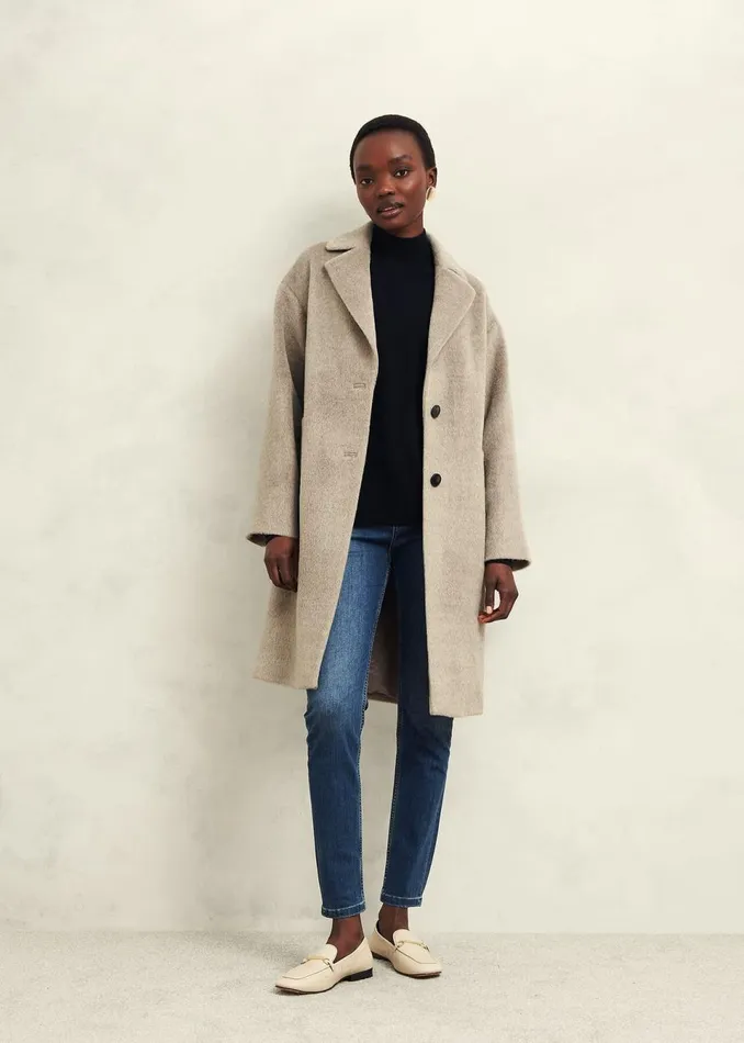 Women Coats and Jackets Hobbs Bhavina Wool Blend Coat Neutral