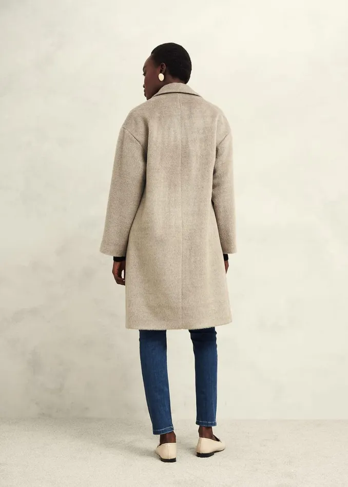 Women Coats and Jackets Hobbs Bhavina Wool Blend Coat Neutral