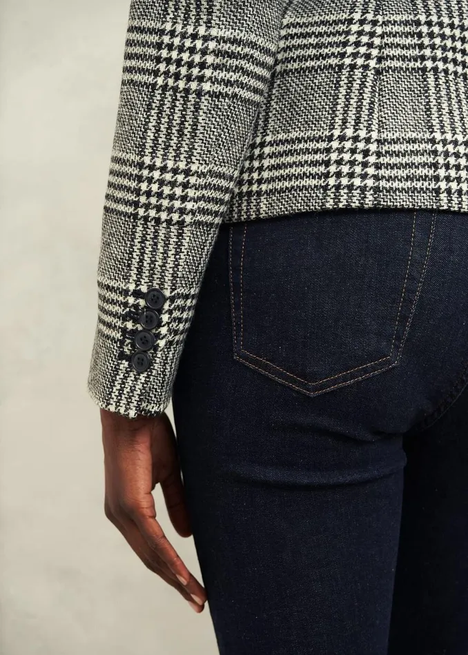 Women Coats and Jackets Hobbs Brea Wool Jacket Black White