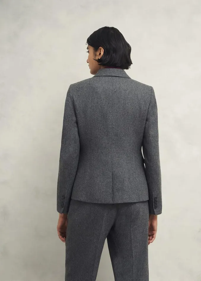 Women Coats and Jackets Hobbs Elsie Wool Blend Jacket Grey