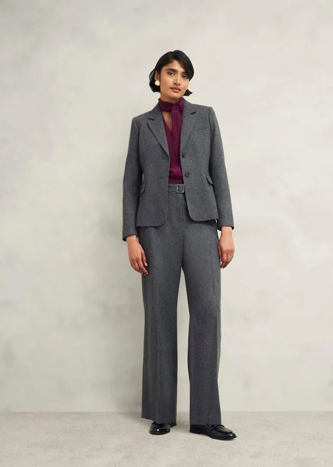 Women Coats and Jackets Hobbs Elsie Wool Blend Jacket Grey