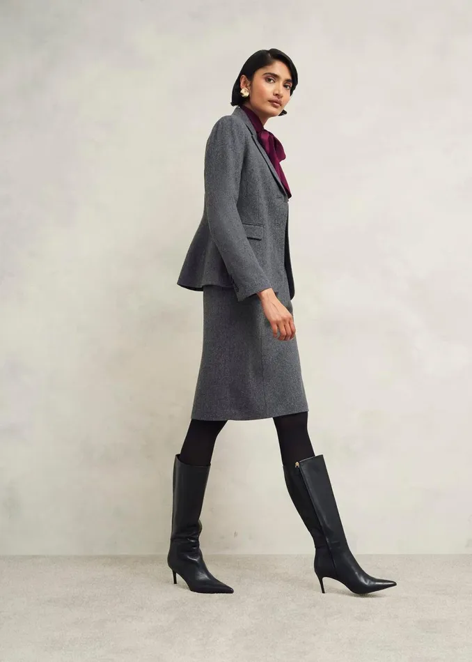 Women Coats and Jackets Hobbs Elsie Wool Blend Jacket Grey
