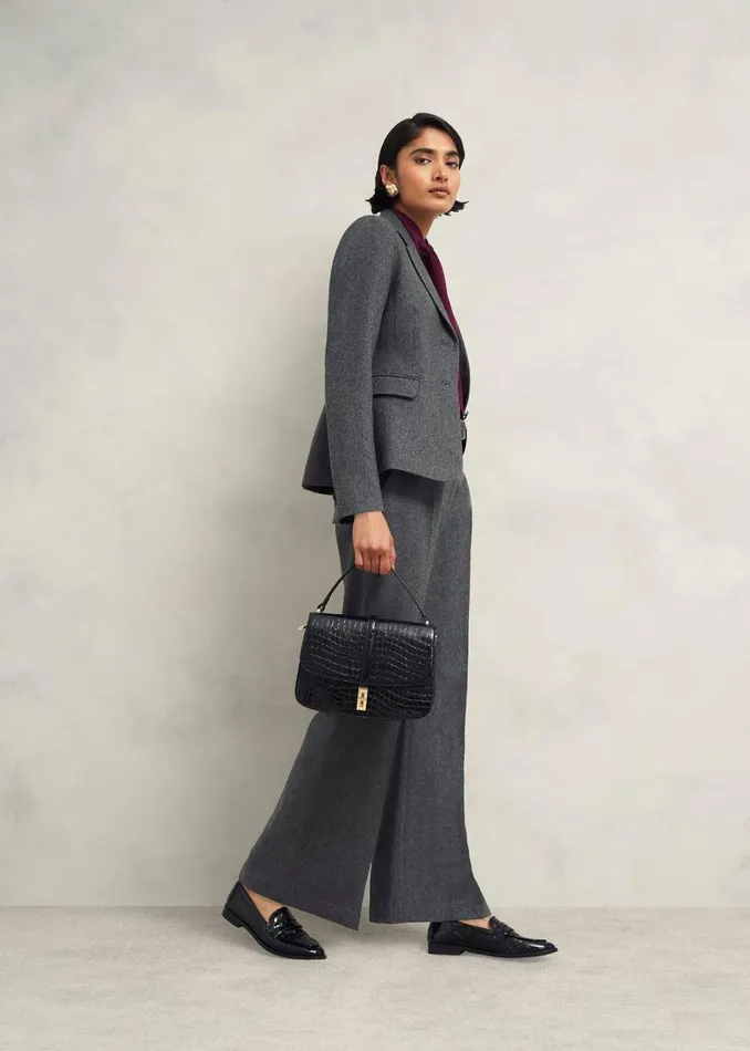 Women Coats and Jackets Hobbs Elsie Wool Blend Jacket Grey