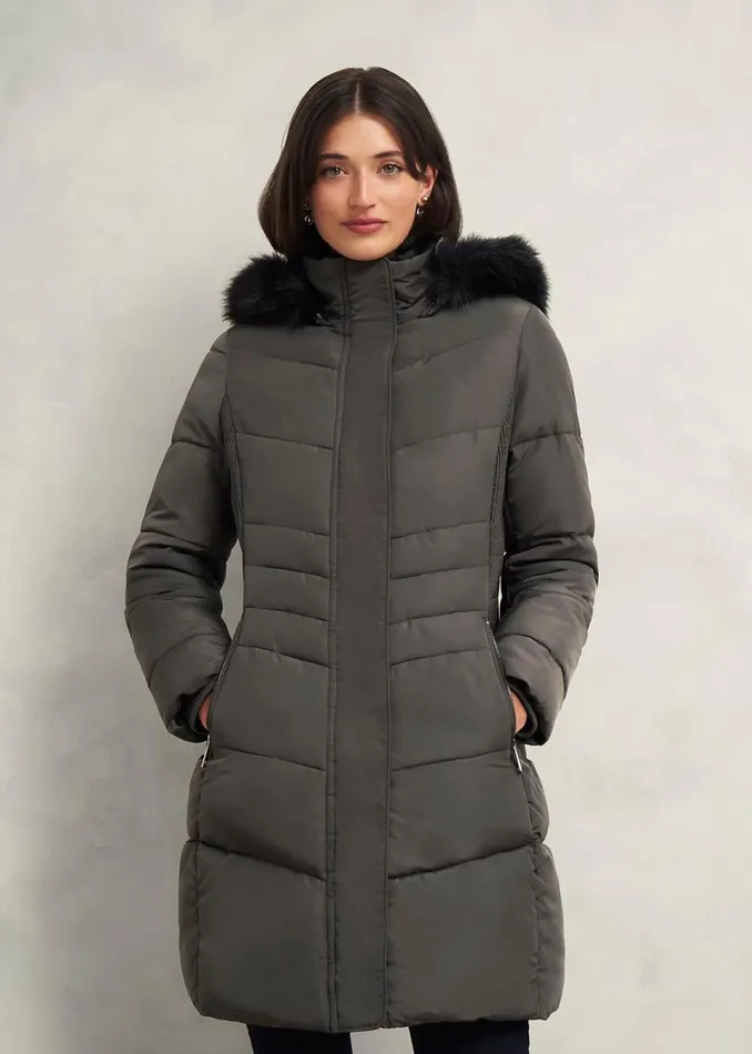 Women Coats and Jackets Hobbs Jaymie Puffer Charcoal