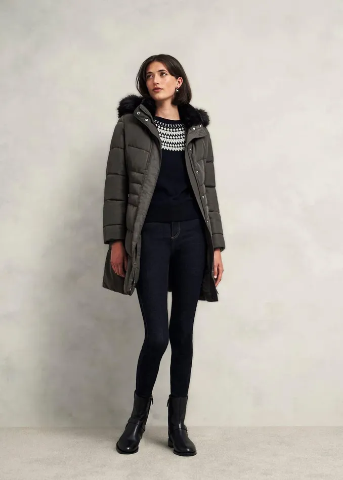Women Coats and Jackets Hobbs Jaymie Puffer Charcoal