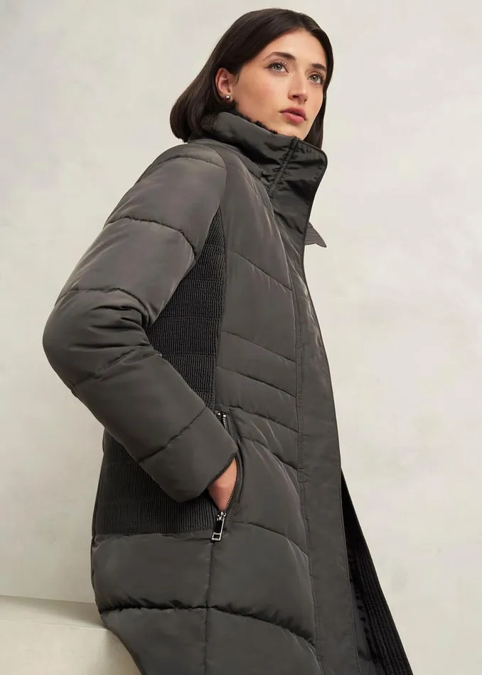 Women Coats and Jackets Hobbs Jaymie Puffer Charcoal