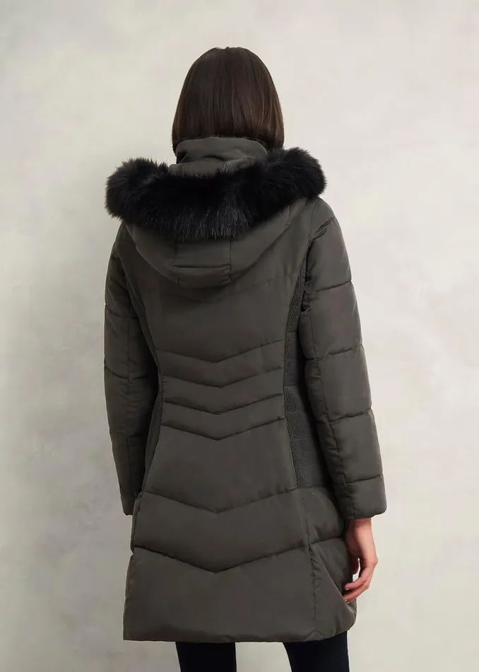 Women Coats and Jackets Hobbs Jaymie Puffer Charcoal