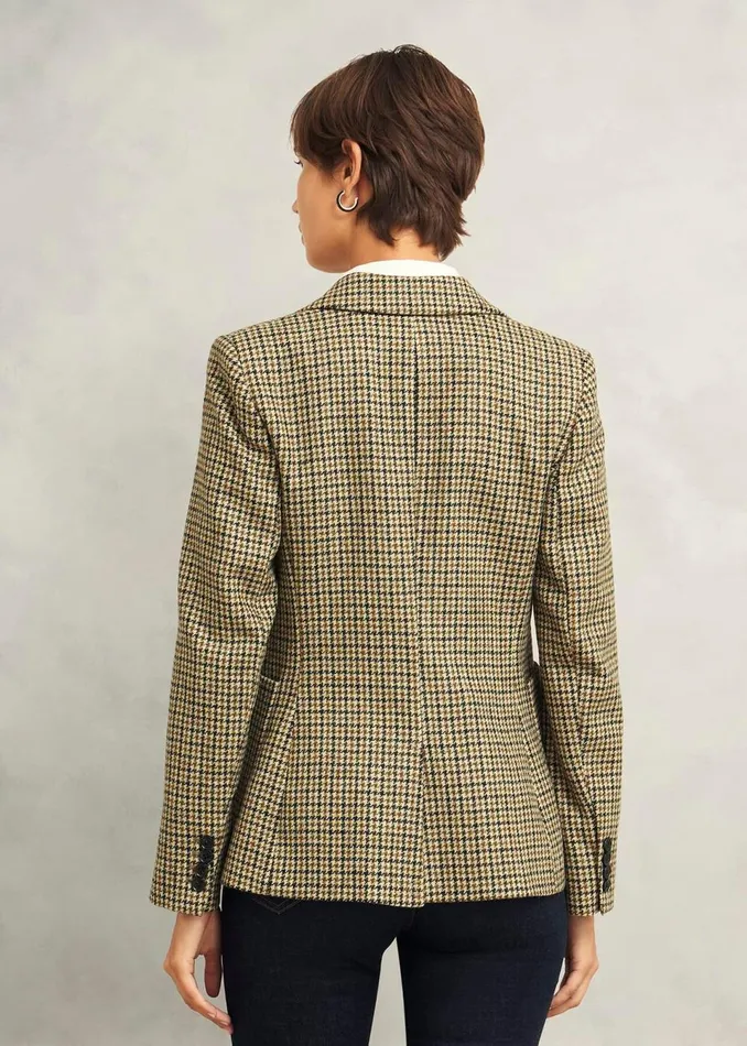Women Coats and Jackets Hobbs Lilla Wool Jacket Brown Multi