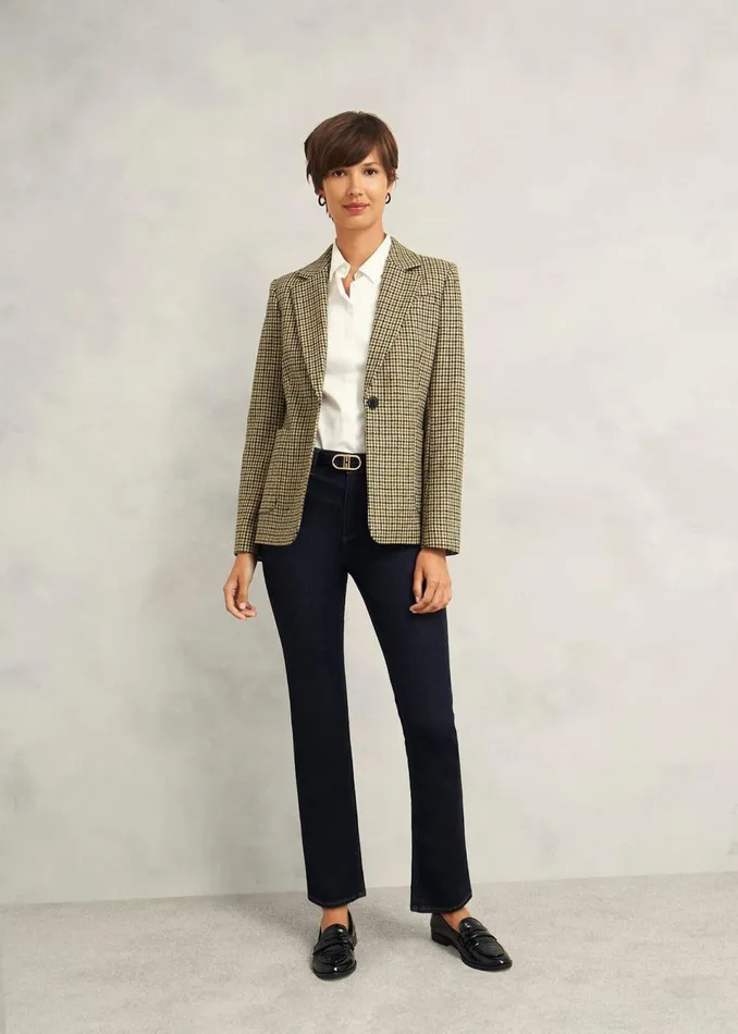 Women Coats and Jackets Hobbs Lilla Wool Jacket Brown Multi