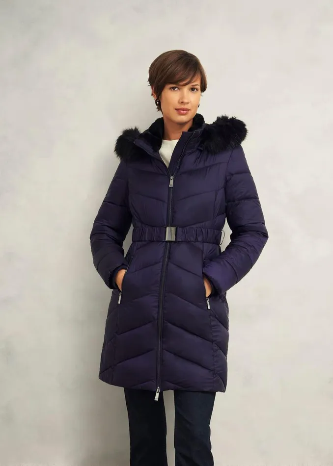 Women Coats and Jackets Hobbs Petite Alis Puffer Navy