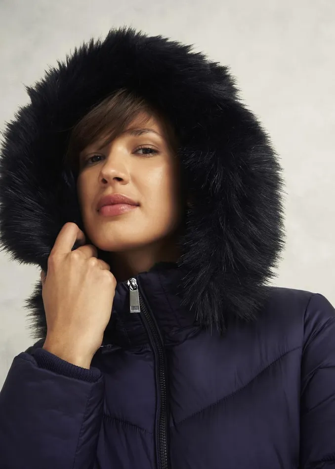 Women Coats and Jackets Hobbs Petite Alis Puffer Navy