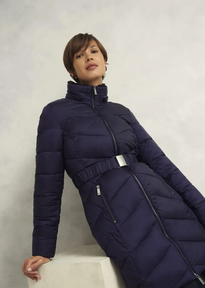 Women Coats and Jackets Hobbs Petite Alis Puffer Navy
