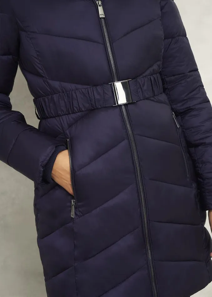 Women Coats and Jackets Hobbs Petite Alis Puffer Navy