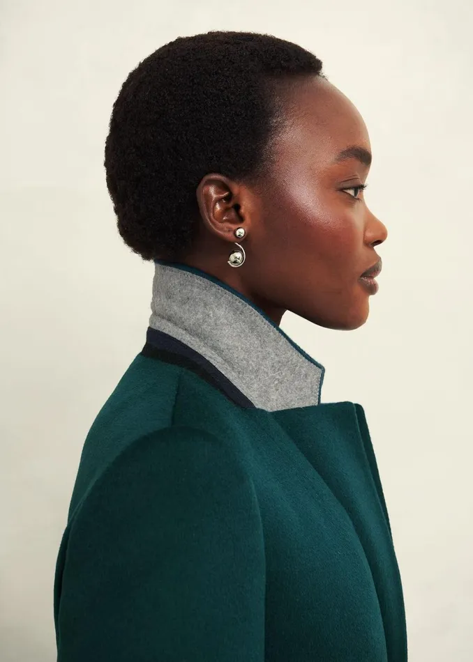 Women Coats and Jackets Hobbs Petite Cavendish Wool Coat Kyanite Green