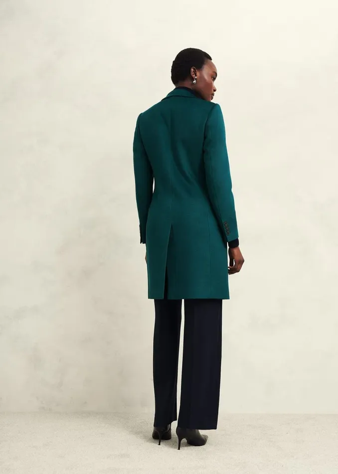 Women Coats and Jackets Hobbs Petite Cavendish Wool Coat Kyanite Green