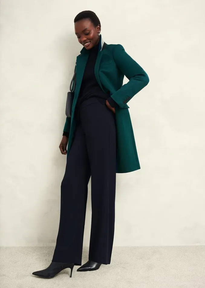 Women Coats and Jackets Hobbs Petite Cavendish Wool Coat Kyanite Green