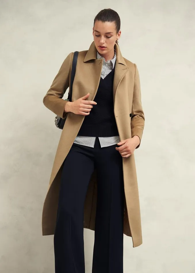 Women Coats and Jackets Hobbs Petite Livia Wool Coat Hobbs Camel