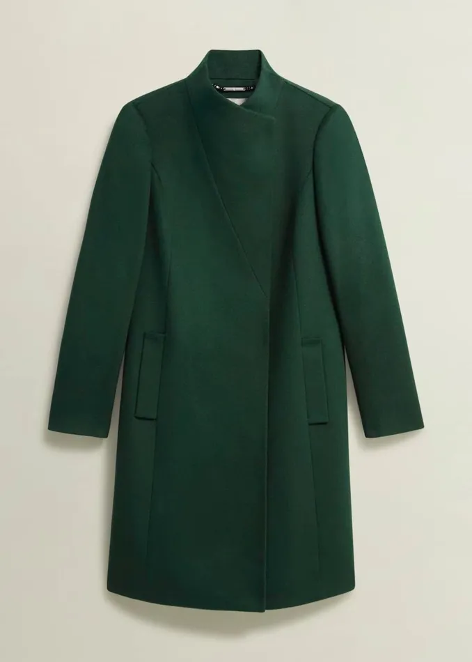 Women Coats and Jackets Hobbs Petite Marissa Wool Coat Bay Green