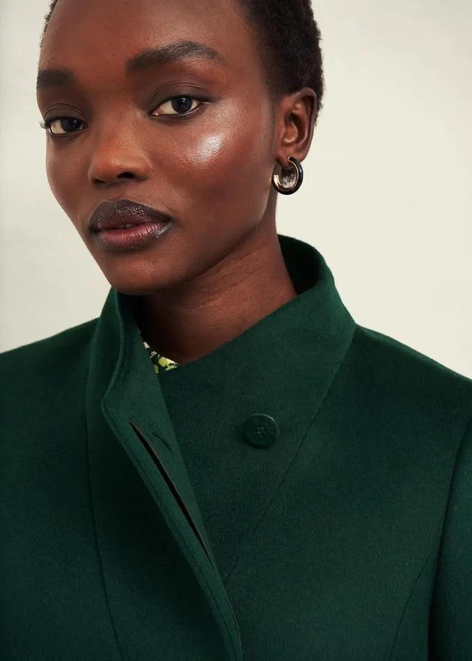 Women Coats and Jackets Hobbs Petite Marissa Wool Coat Bay Green