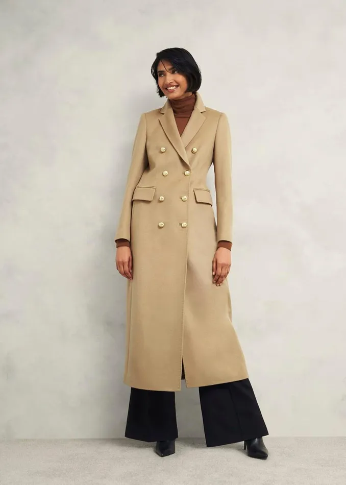 Women Coats and Jackets Hobbs Richmond Wool Maxi Coat Camel