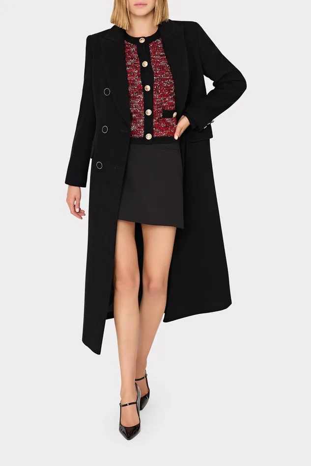 Women Coats and Jackets Milly Double Breasted Wool Coat Black Women Coats and Jackets Milly Double Breasted Wool Coat Black