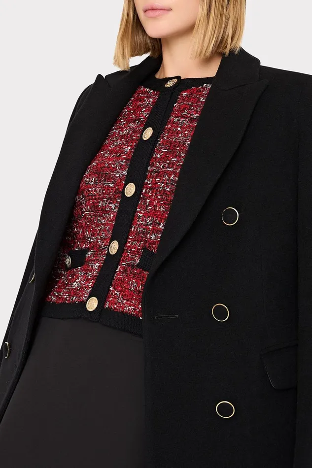 Women Coats and Jackets Milly Double Breasted Wool Coat Black Women Coats and Jackets Milly Double Breasted Wool Coat Black