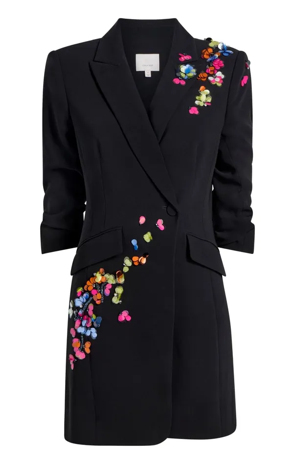 Women Cocktail and Evening Cinq Sept Paillette Vines Linnea Dress Blackmulti
