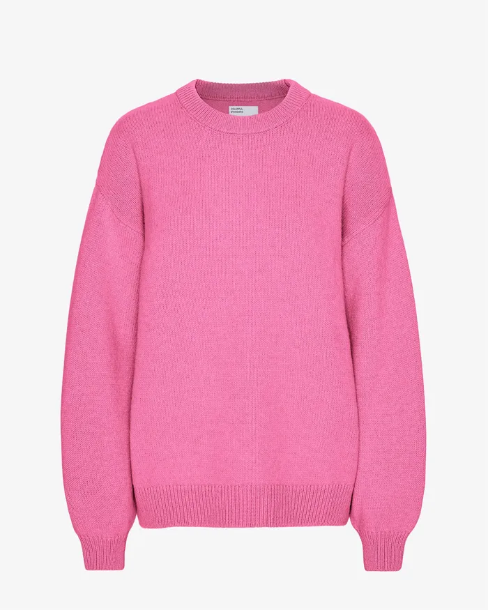 Women Colorfulstandard Oversized Merino Wool Crew 8211 Bubblegum Pink Knit Sweaters