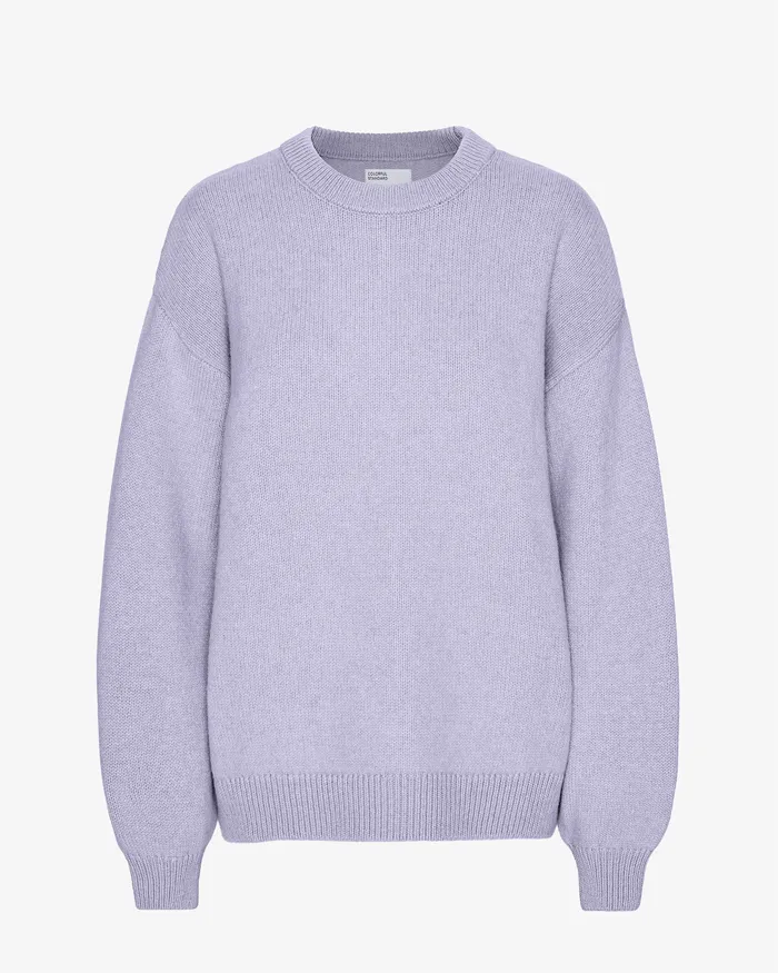 Women Colorfulstandard Oversized Merino Wool Crew 8211 Soft Lavender Knit Sweaters
