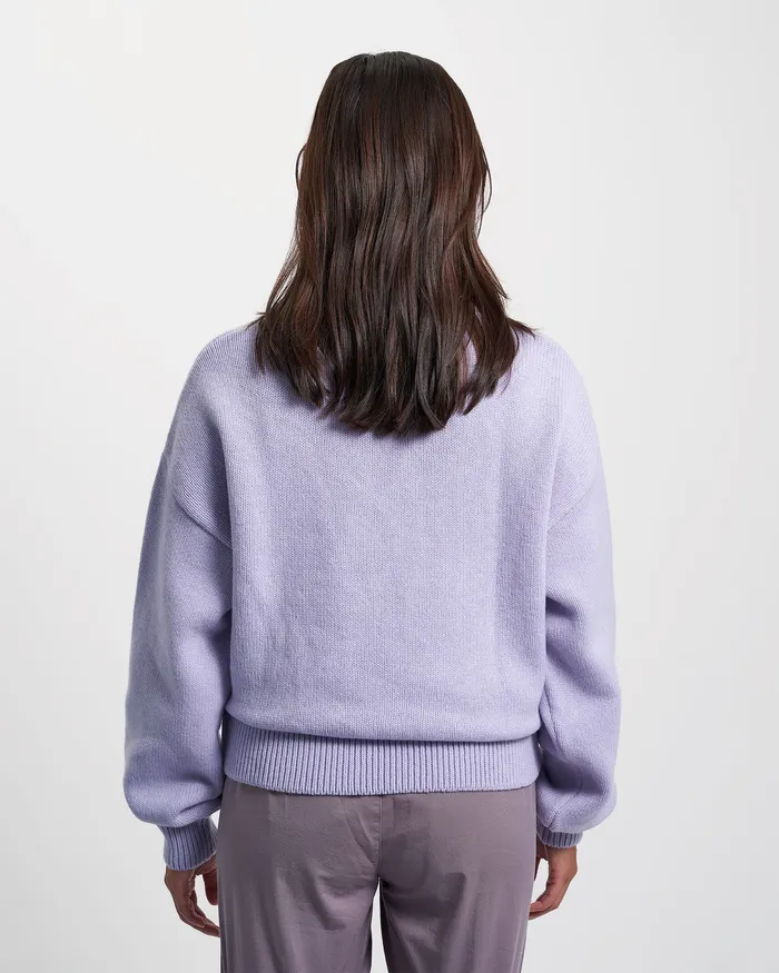 Women Colorfulstandard Oversized Merino Wool Crew 8211 Soft Lavender Knit Sweaters