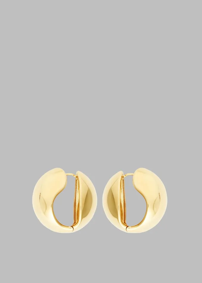 Women Coperni Creole Logo Earrings 8211 Gold The Frankie Shop