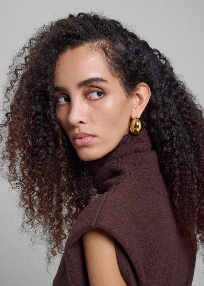 Women Coperni Creole Logo Earrings 8211 Gold The Frankie Shop