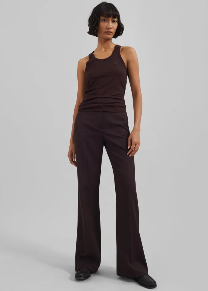 Women Coperni Lightweight Logo Tank Top 8211 Brown The Frankie Shop Tops