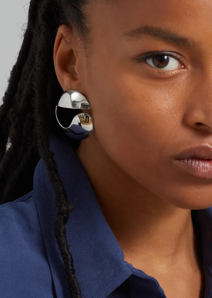 Women Coperni Logo Earrings 8211 Silver The Frankie Shop