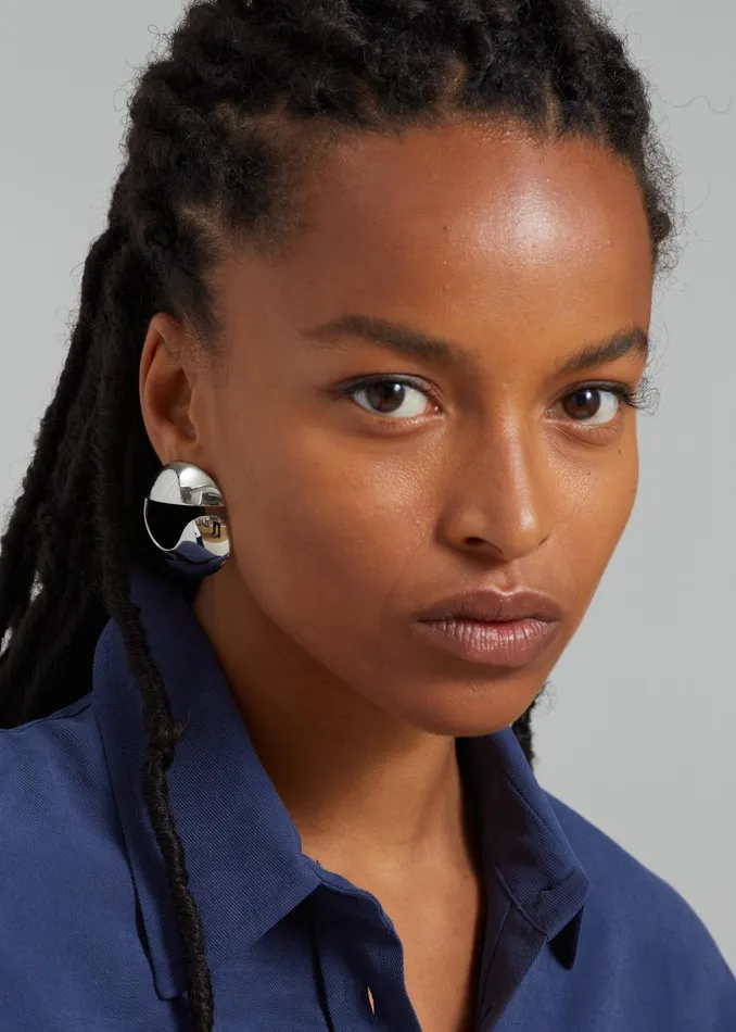 Women Coperni Logo Earrings 8211 Silver The Frankie Shop